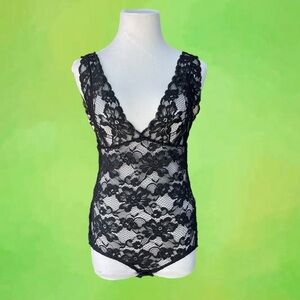 Black Intimissimi lace sheer bodysuit